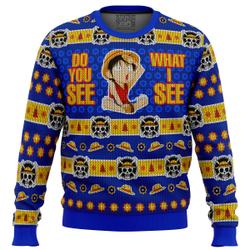 Do You See What I See Monkey D Luffy One Piece Ugly Christmas Sweater Perfect And Unique Gifts For Adults Kids On Christmas