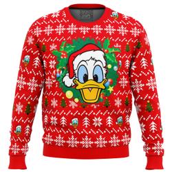 Donald Duck Christmas Head Ugly Christmas Sweater Perfect And Unique Gifts For Adults Kids On Christmas