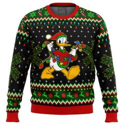Donald Duck Christmas Lights Ugly Christmas Sweater Perfect And Unique Gifts For Adults Kids On Christmas