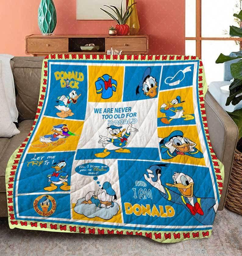 Movie Donald Duck Inspired Kids Quilt Fleece Sherpa Blanket Perfect Gifts For Family On Christmas