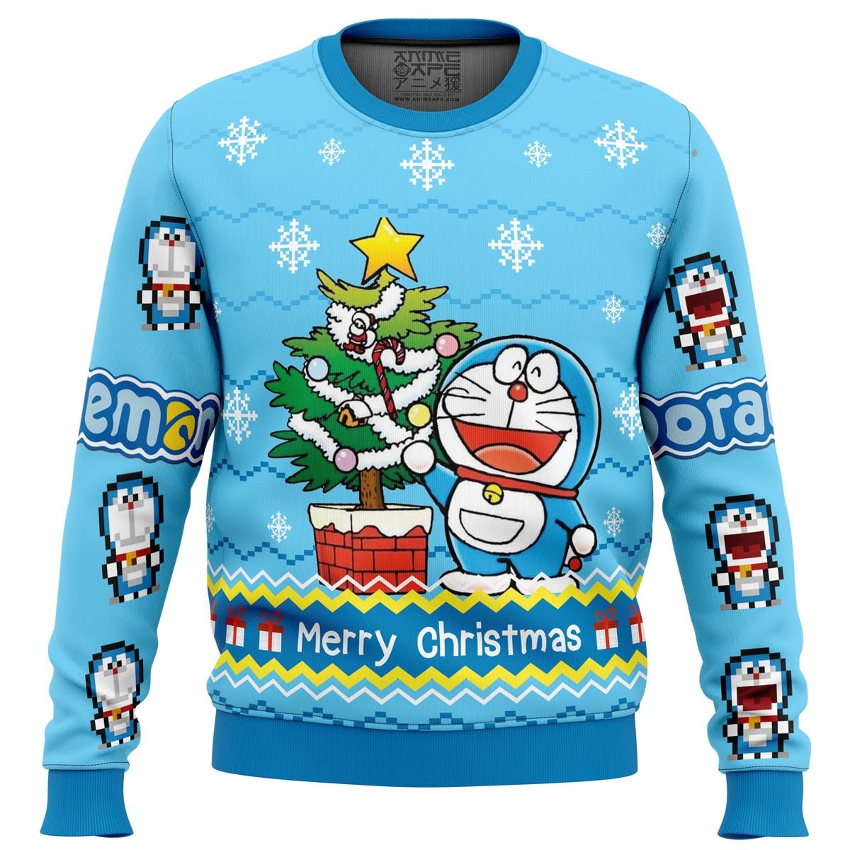 Doraemon Ugly Christmas Sweater Perfect And Unique Gifts For Adults Kids On Christmas Holiday