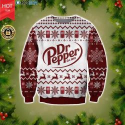 Dr. Pepper Woolen Knitted Sweater Ugly Christmas Xmas Shirt Perfect And Unique Gifts For Adults Kids On Christmas