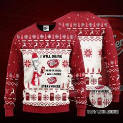 Dr. Seuss Will Drink Soda Pepper Ugly Christmas Sweater Perfect And Unique Gifts For Adults Kids On Christmas