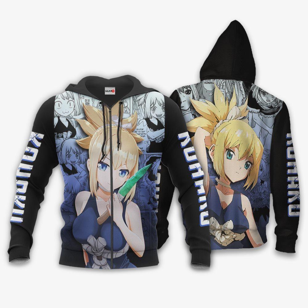 Anime Dr Stone Kohaku Hoodie Shirts Anime Jacket Perfect And Unique Gifts For Otaku Anime Fans On Christmas