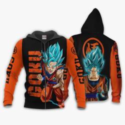 Anime Goku Blue Shirt Jacket Custom Anime Merch Perfect And Unique Gifts For Otaku Anime Fans On Christmas