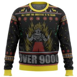 Dragonball Z Goku Over 9000 Ugly Christmas Sweater Perfect And Unique Gifts For Adults Kids On Christmas