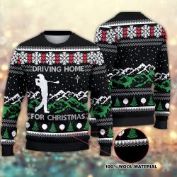 Driving Home For Adults Kids On Christmas Golf Drive Golfer Ugly Sweater Perfect And Unique Gifts For Adults Kids On Christmas