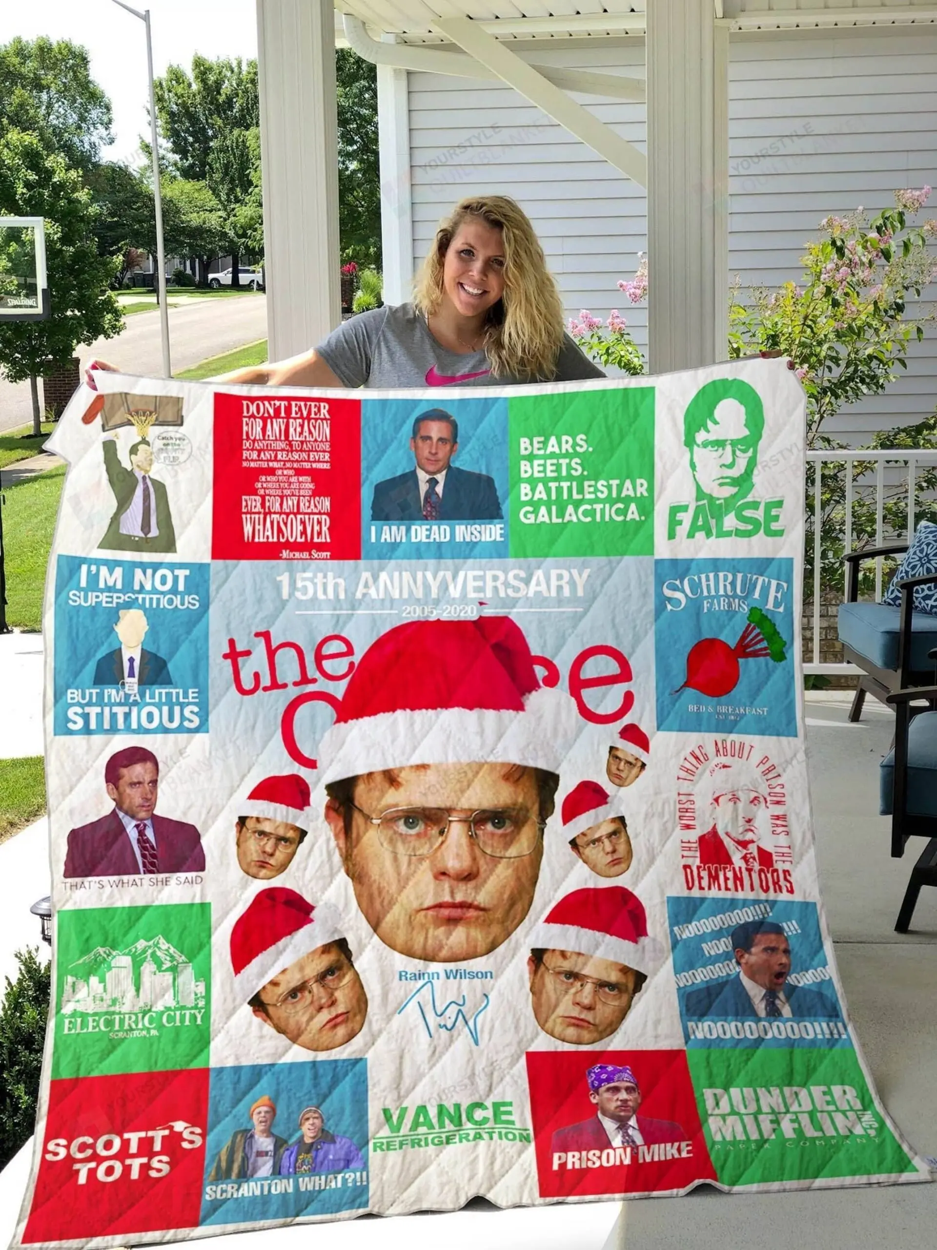 Movie Dwight Schrute The Office Quilt Fleece Sherpa Blanket Perfect Gifts For Family On Christmas