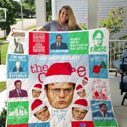 Movie Dwight Schrute The Office Quilt Fleece Sherpa Blanket Perfect Gifts For Family On Christmas