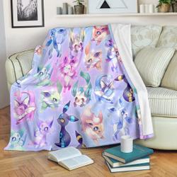 Anime Eeveelution Premium Fleece Sherpa Blanket Perfect And Unique Gifts For Family On Christmas