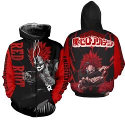 Anime Eijirou Kirishima Hoodie Red Riot My Hero Academia Perfect And Unique Gifts For Otaku Anime Fans On Christmas