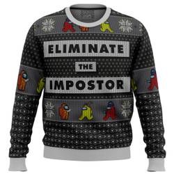 Eliminate the Impostor Among Us Ugly Christmas Sweater Perfect And Unique Gifts For Adults Kids On Christmas