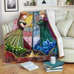 Anime Elsa Anna Frozen Premium Fleece Sherpa Blanket Perfect And Unique Gifts For Family On Christmas