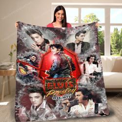 Movie Elvis Presley King Of Rock And Roll Fleece Sherpa Blanket Perfect Gifts For Family On Christmas