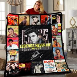 Music Elvis Presley Legend Never Die Fleece Sherpa Blanket Perfect Gifts For Family On Christmas