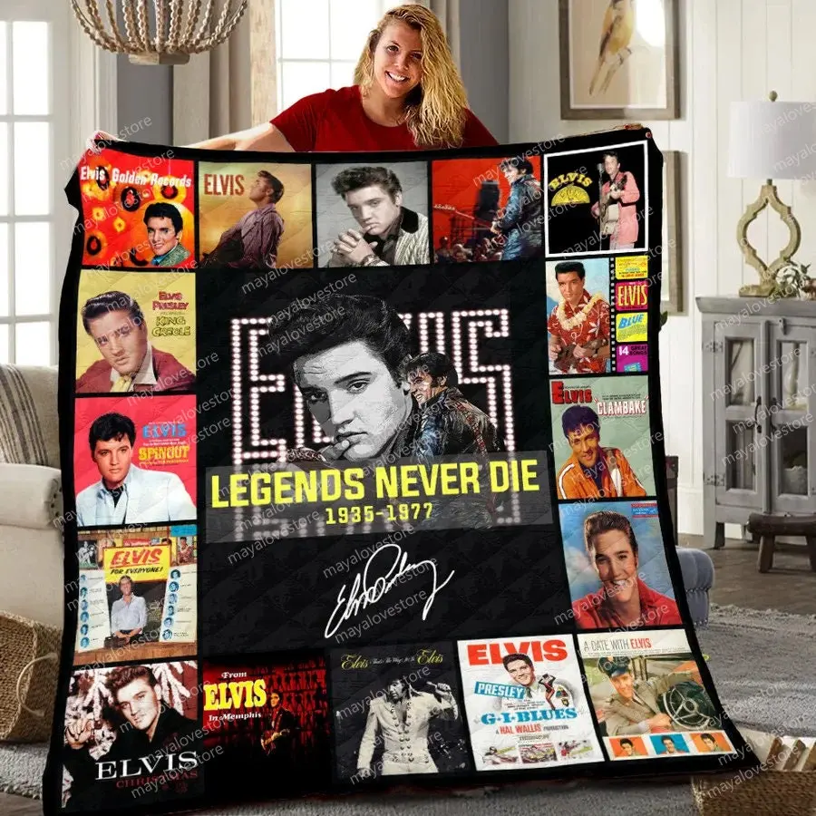 Music Elvis Presley Legend Never Die Fleece Sherpa Blanket Movie 2022 Perfect Gifts For Family On Christmas