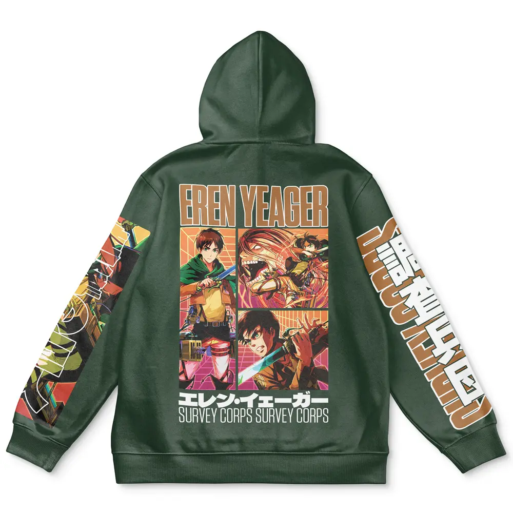Anime Eren Yeager Attack on Titan Streetwear Hoodie Perfect And Unique Gifts For Otaku Anime Fans On Christmas