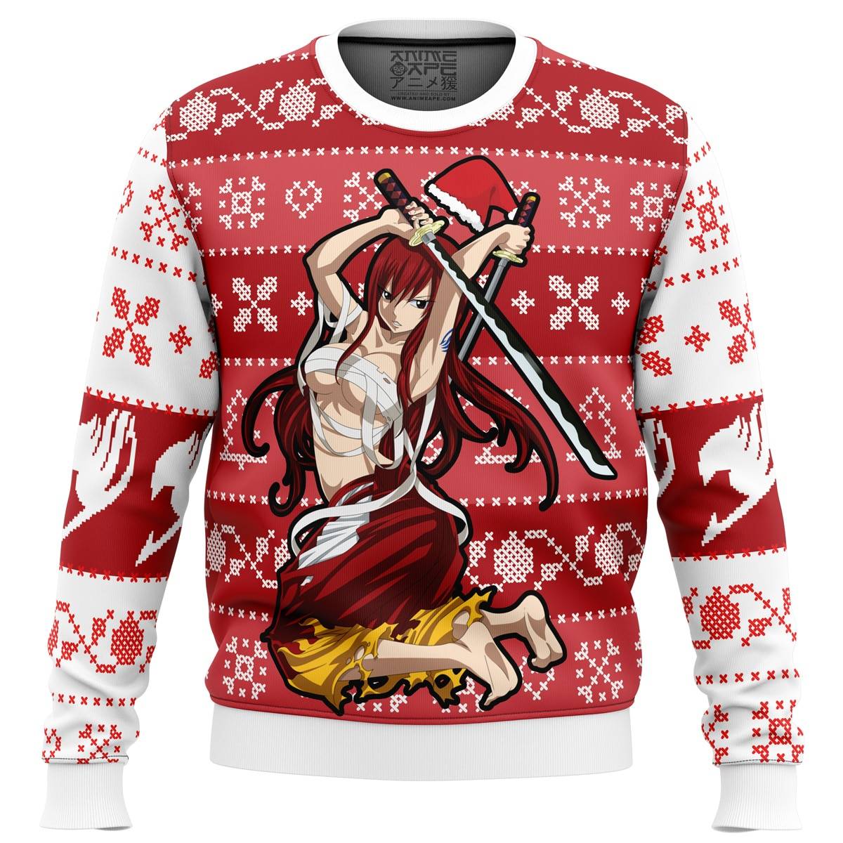 Erza Scarlet Fairy Tail Ugly Christmas Sweater Perfect And Unique Gifts For Adults Kids On Christmas