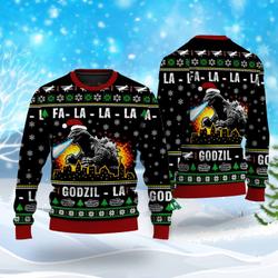 Fa La Funny Godzilla Ugly Sweater Sweatshirt Perfect And Unique Gifts For Adults Kids On Christmas