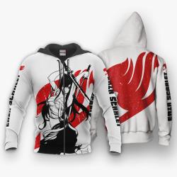 Anime Erza Scarlet Hoodie Silhouette Anime Shirts Perfect And Unique Gifts For Otaku Anime Fans On Christmas