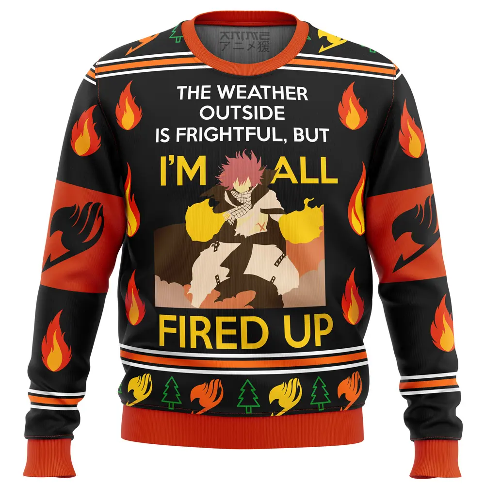 Fairy Tail Natsu fired up Ugly Christmas Sweater Perfect And Unique Gifts For Adults Kids On Christmas