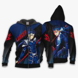 Anime Fate Stay Night Lancer Hoodie Shirt Custom Anime Zip Jacket Perfect And Unique Gifts For Otaku Anime Fans On Christmas