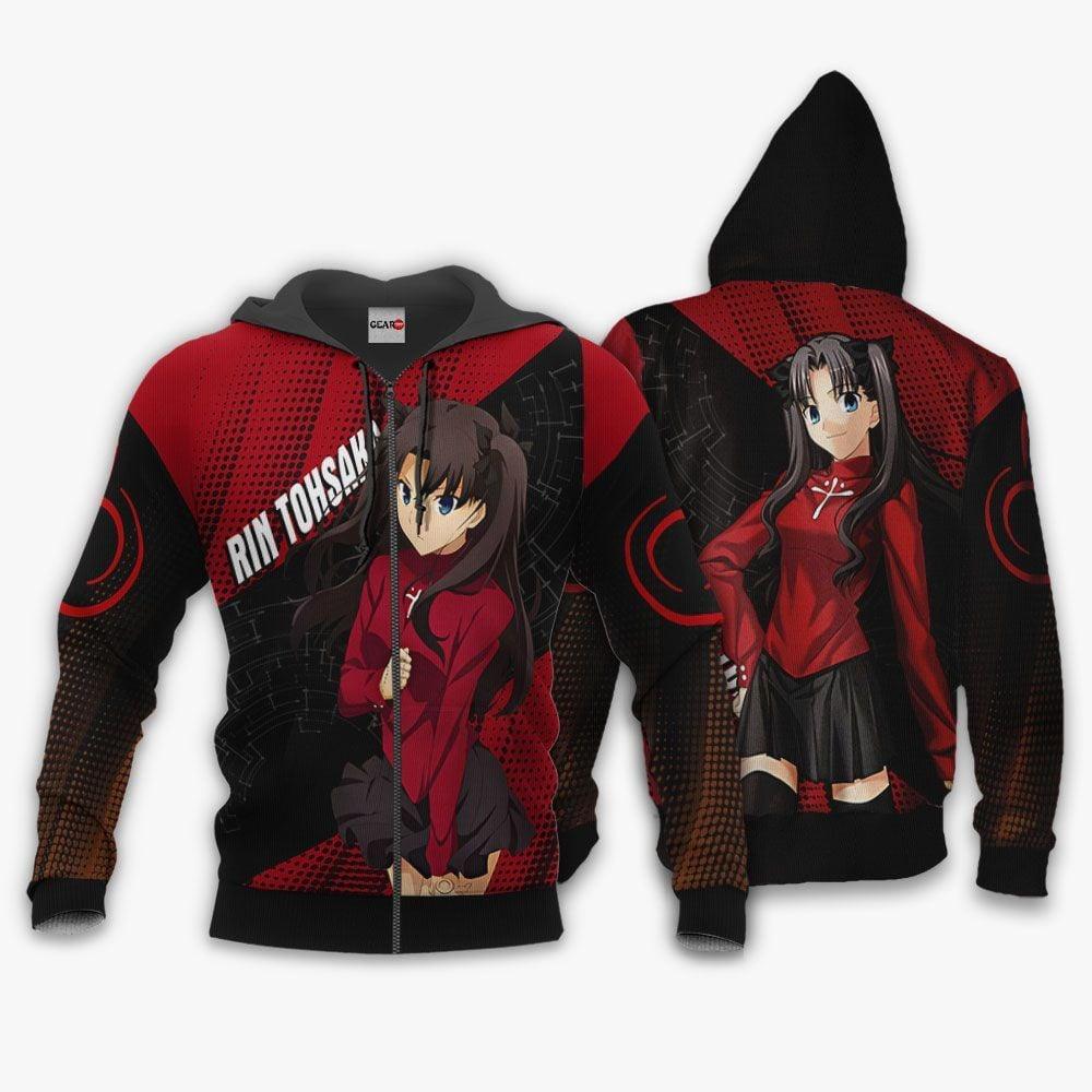 Anime Fate Stay Night Rin Tohsaka Hoodie Shirt Custom Anime Zip Jacket Perfect And Unique Gifts For Otaku Anime Fans On Christmas