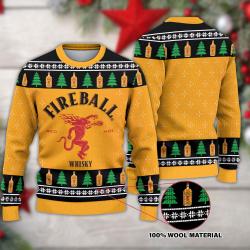 Firebal Whiskey Ugly Christmas Sweater Perfect And Unique Gifts For Adults Kids On Christmas