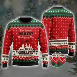 First Annual WKRP Thanksgiving Day Turkey Drop November 22 1978 Ugly Sweater Shirt Perfect And Unique Gifts On Christmas
