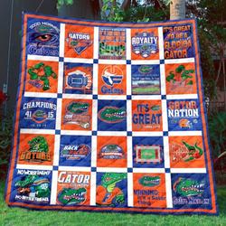 NFL Florida Gators Baseball Quilt Fleece Sherpa Blanket Perfect And Unique Gifts For Family On Christmas