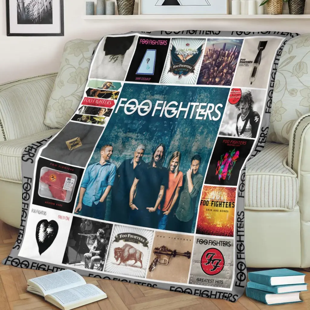Music Foo Fighters Album Covers Quilt Fleece Sherpa Blanket Perfect Gifts For Family On Christmas