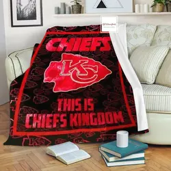 NFL Football Team This Is Chiefs Kingdom Fleece Sherpa Blanket KC Quilt Perfect Gifts For Family On Christmas