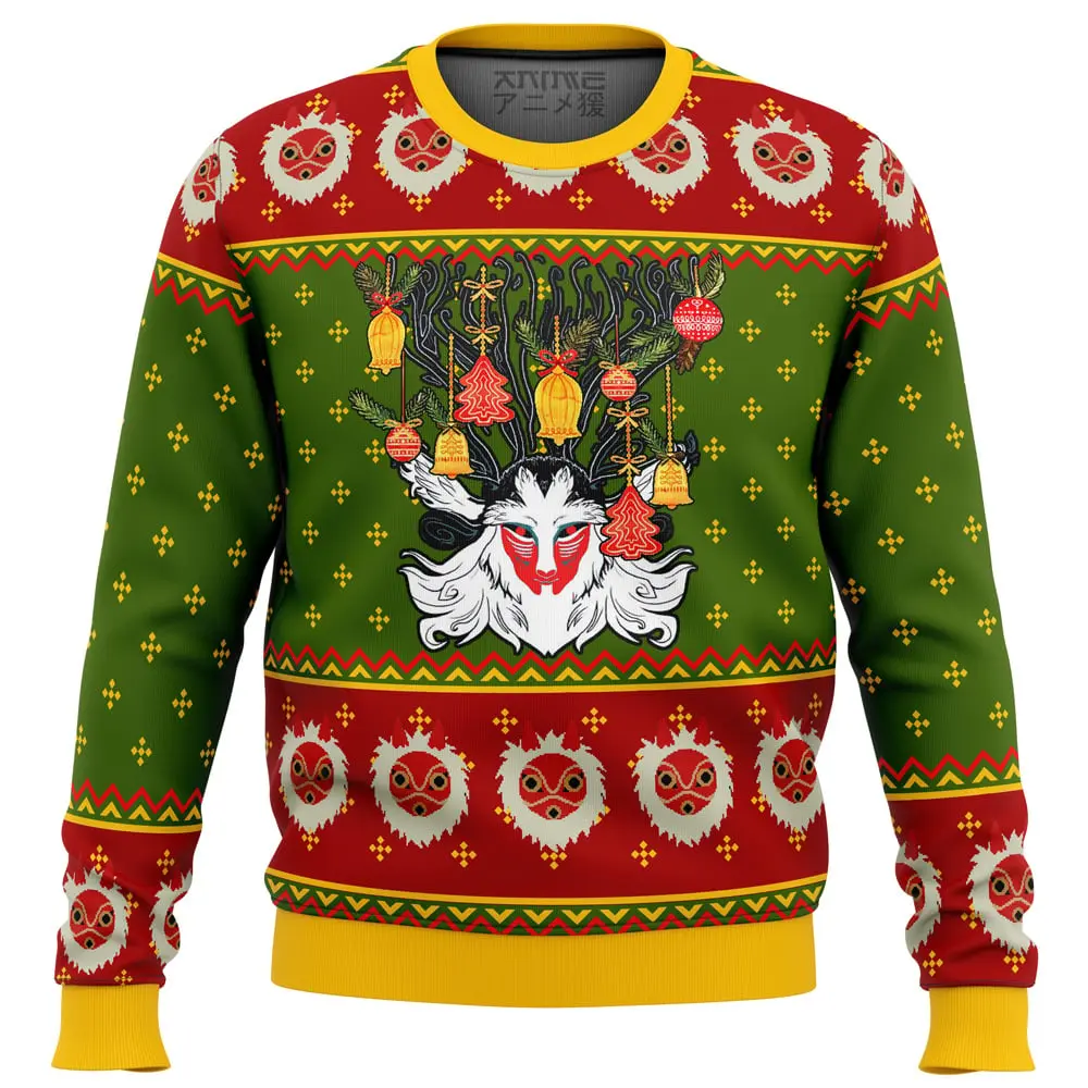 Forest Spirit Princess Mononoke Ugly Christmas Sweater Perfect And Unique Gifts For Adults Kids On Christmas