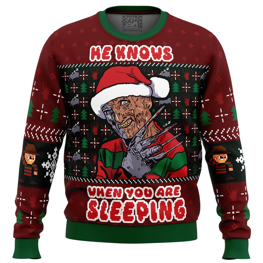 Fred Claws Christmas Freddy Krueger Ugly Christmas Sweater Perfect And Unique Gifts For Adults Kids On Christmas