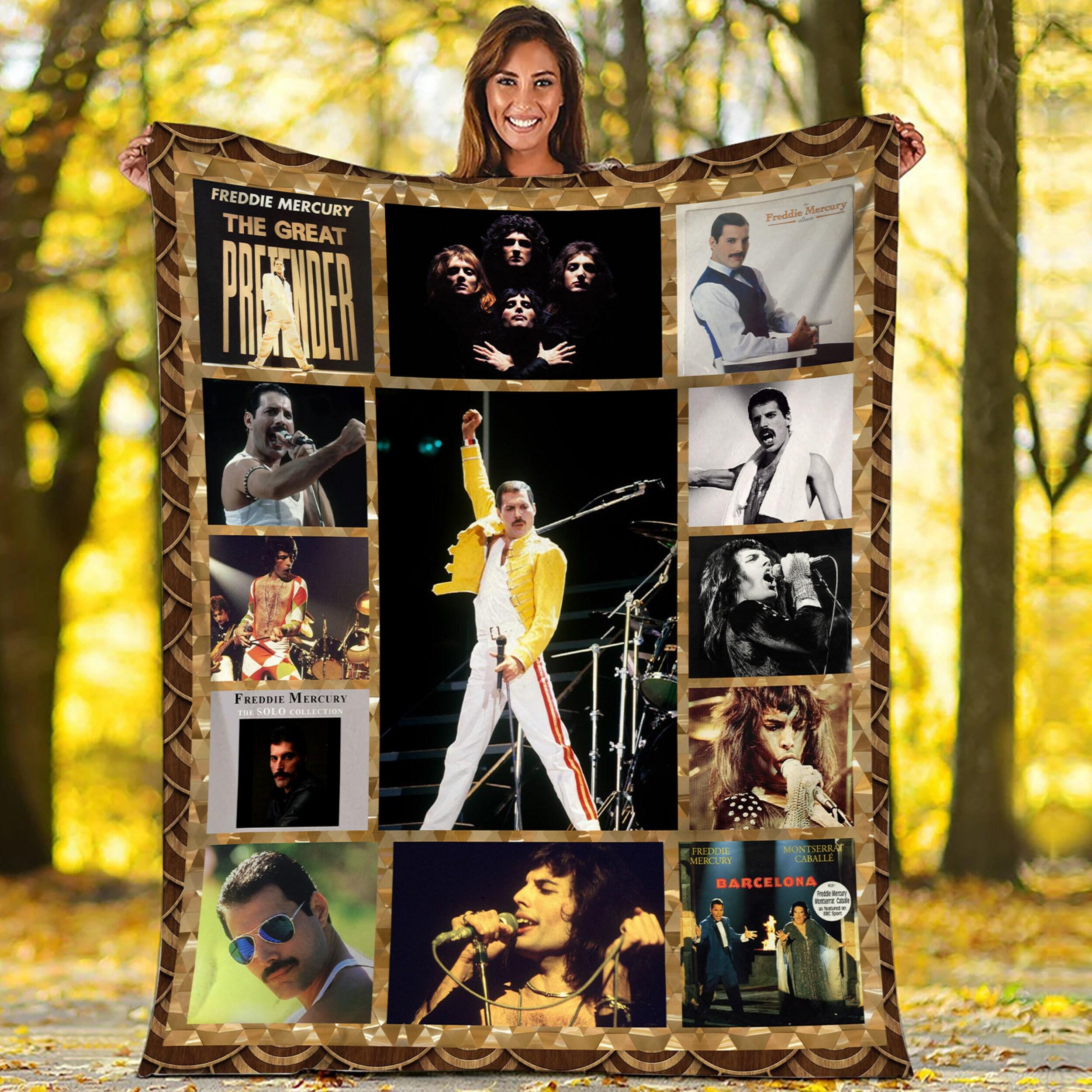 Music Freddie Mercury Fan Queen Rock Band Quilt Fleece Sherpa Blanket Perfect Gifts For Family On Christmas