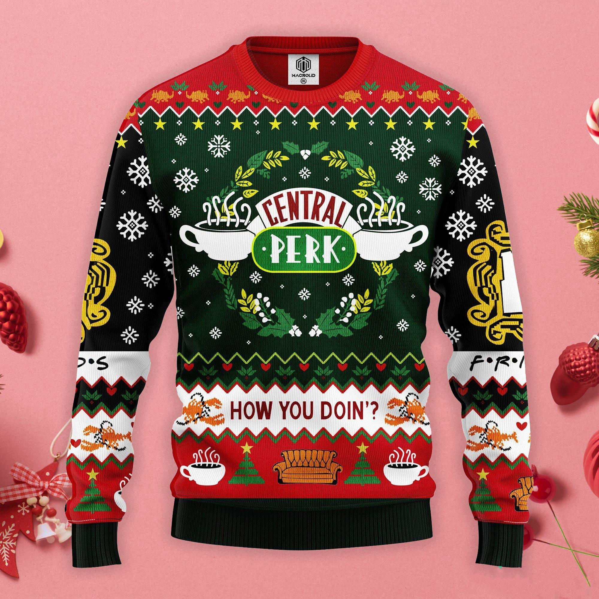 Friends Central Perk How You Doing Christmas Sweater Matching Family For Fans Perfect And Unique Gifts For Adults Kid On Christmas
