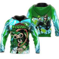 Anime Froppy Tsuyu Asui Zip Hoodie Anime Shirt Fan Gift HA06 Perfect And Unique Gifts For Otaku Anime Fans On Christmas