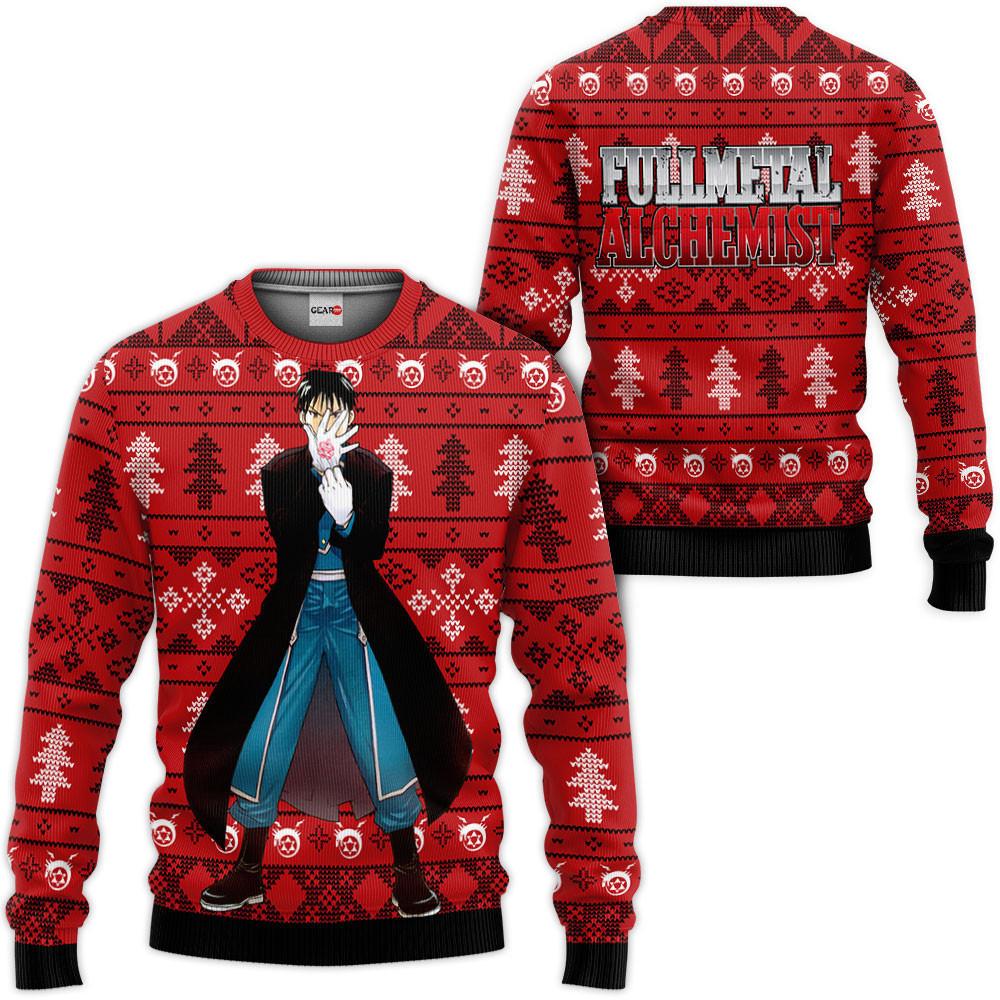 Fullmetal Alchemist Roy Mustang Custom Anime Ugly Christmas Sweater Perfect And Unique Gifts For Adults Kids On Christmas