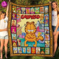 Movie Funny Cat Garfield Fleece Fleece Sherpa Blanket Quilt Perfect Gifts For Family On Christmas
