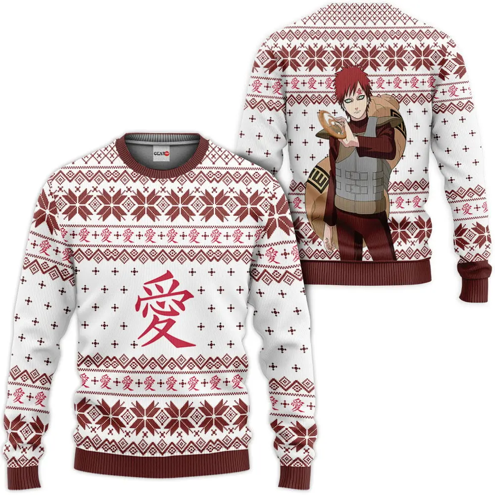 Gaara Ugly Christmas Sweater Custom For Anime Fans VA0822 Perfect And Unique Gifts For Adults Kids On Christmas