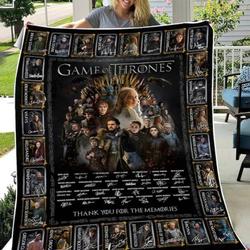 Movie Game Of Thrones Fleece Sherpa Blanket Anniversary Thank You For The Memories Quilt Perfect Gifts For Family On Christmas