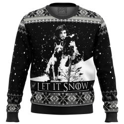 Game of Thrones Let It Snow Black and White Ugly Christmas Sweater Perfect And Unique Gifts For Adults Kids On Christmas