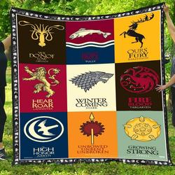 Movie Game Of Thrones TV Series Fan Quilt Fleece Sherpa Blanket Perfect Gifts For Family On Christmas