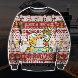 Garfield Cat Meow Ugly Christmas Sweater Gift For Holiday Perfect And Unique Gifts For Adults Kids On Christmas