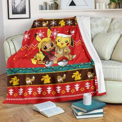 Anime Gearzime Pokemon Christmas Fleece Sherpa Blanket Ugly Fleece Amazing Gift Idea Perfect Gifts For Family On Christmas