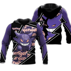 Anime Gengar Zip Hoodie Costume Shirt Fan Gift Idea Perfect And Unique Gifts For Otaku Anime Fans On Christmas