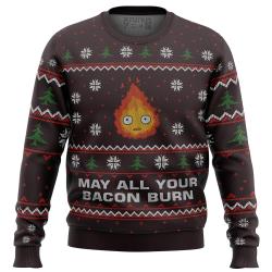 Ghibli May All Your Bacon Burn Ugly Christmas Sweater Perfect And Unique Gifts For Adults Kids On Christmas
