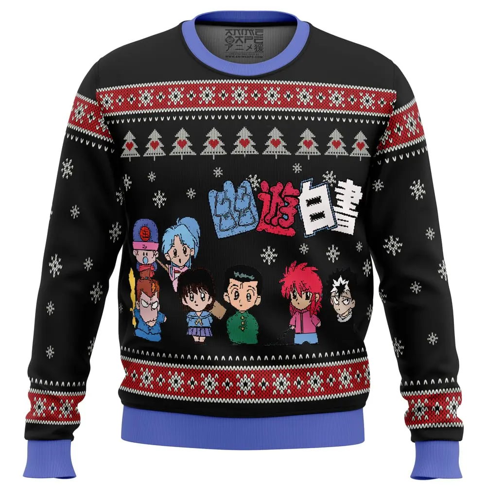 Ghost Fighter YuYu Hakusho Chibis Ugly Christmas Sweater Perfect And Unique Gifts For Adults Kids On Christmas