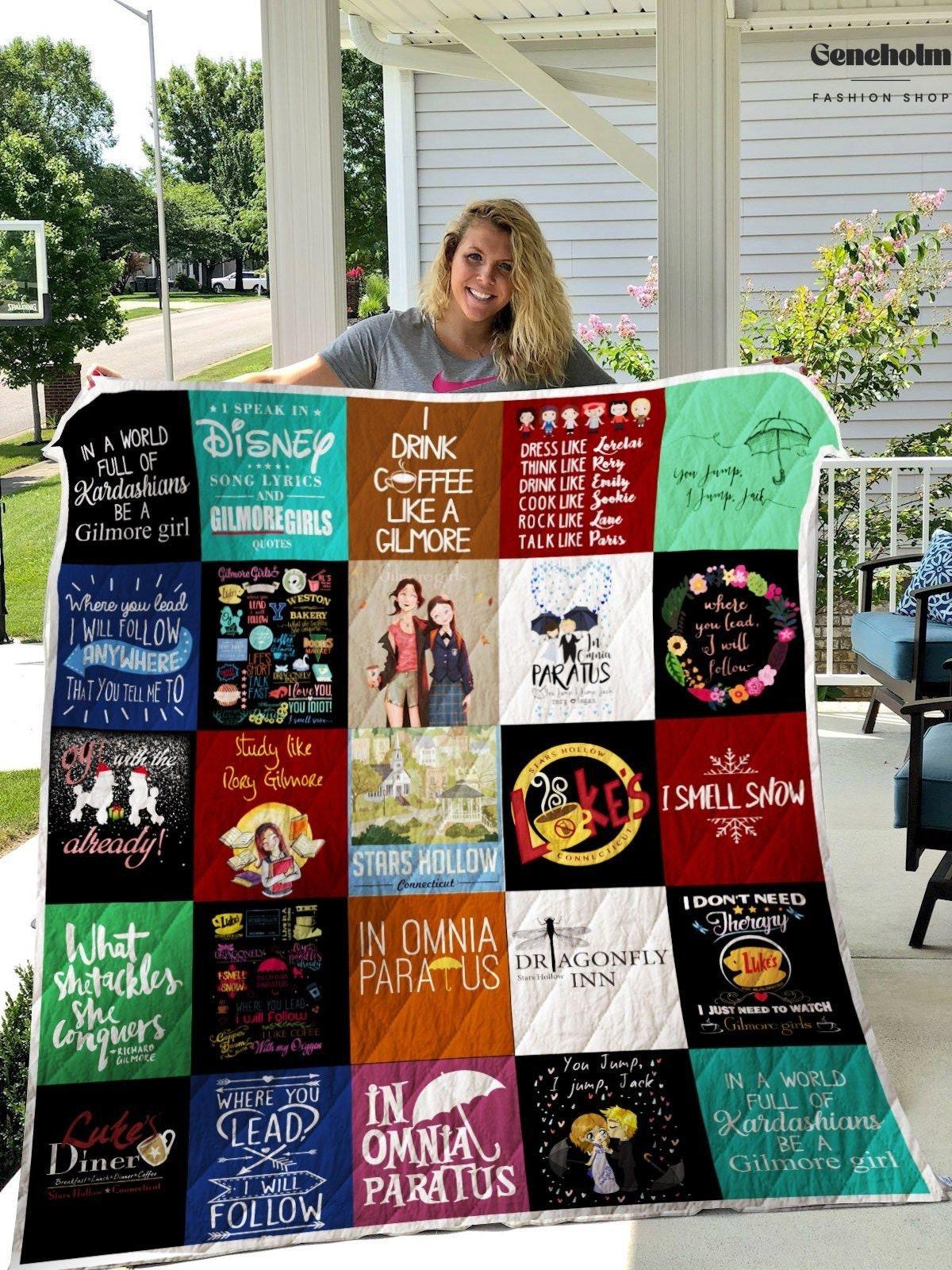 Anime Gilmore Girls Movie Poster Cartoon Vintage Quilt Fleece Sherpa Blanket Perfect Gifts For Family On Christmas