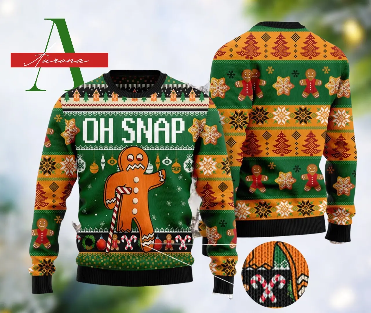 Gingerbread Man Oh Snap Unisex Christmas Sweater Sweatshirt Perfect And Unique Gifts For Adults Kids On Christmas